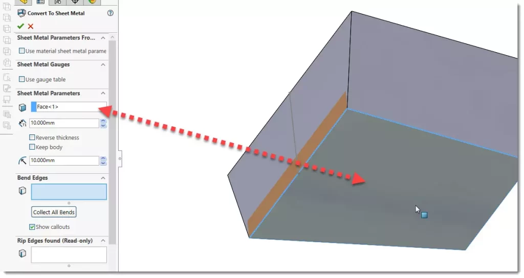 Convert to Sheet Metal