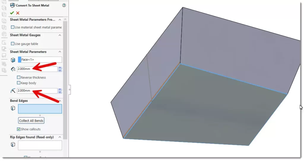 Convert to Sheet Metal